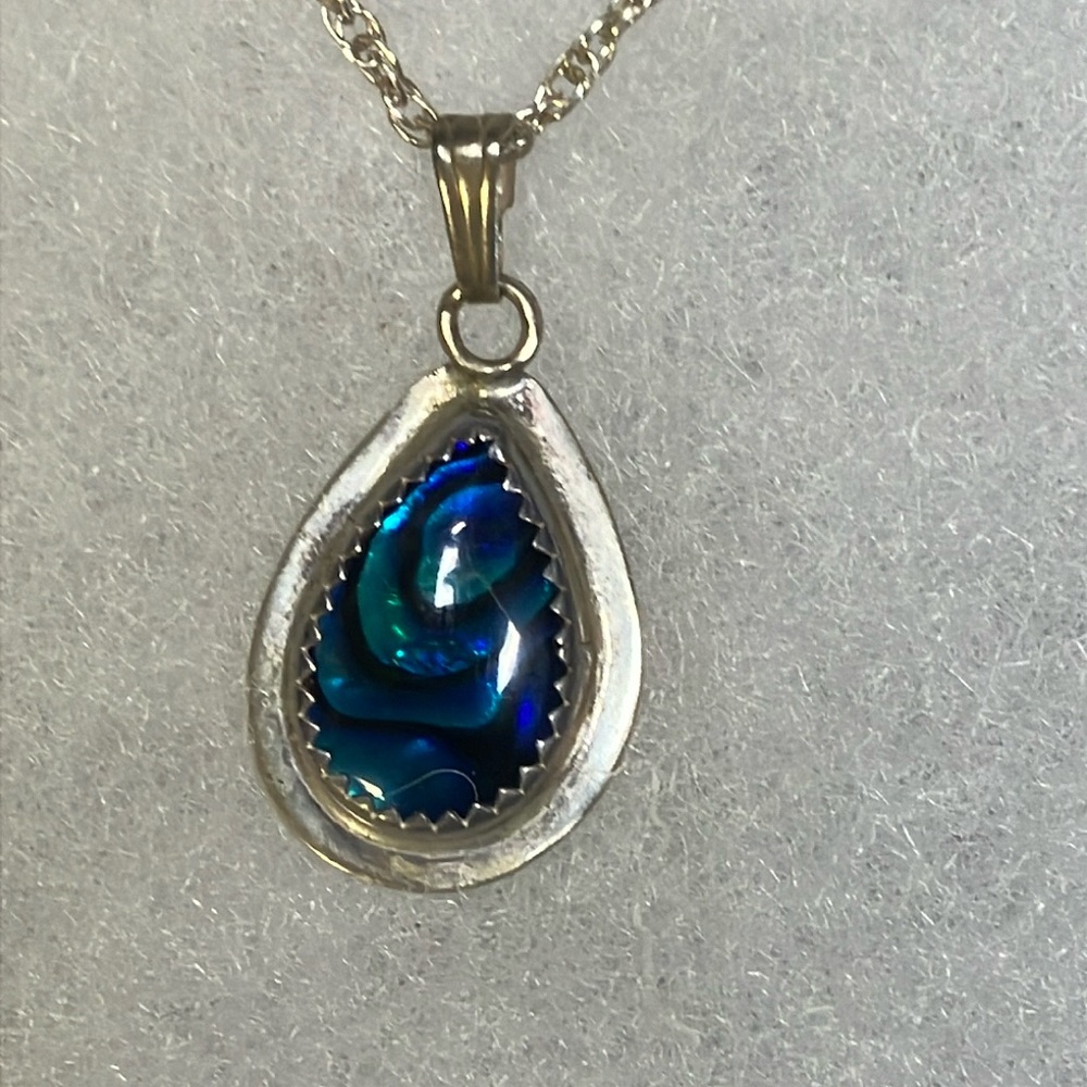 Blue Abalone Shell necklace.